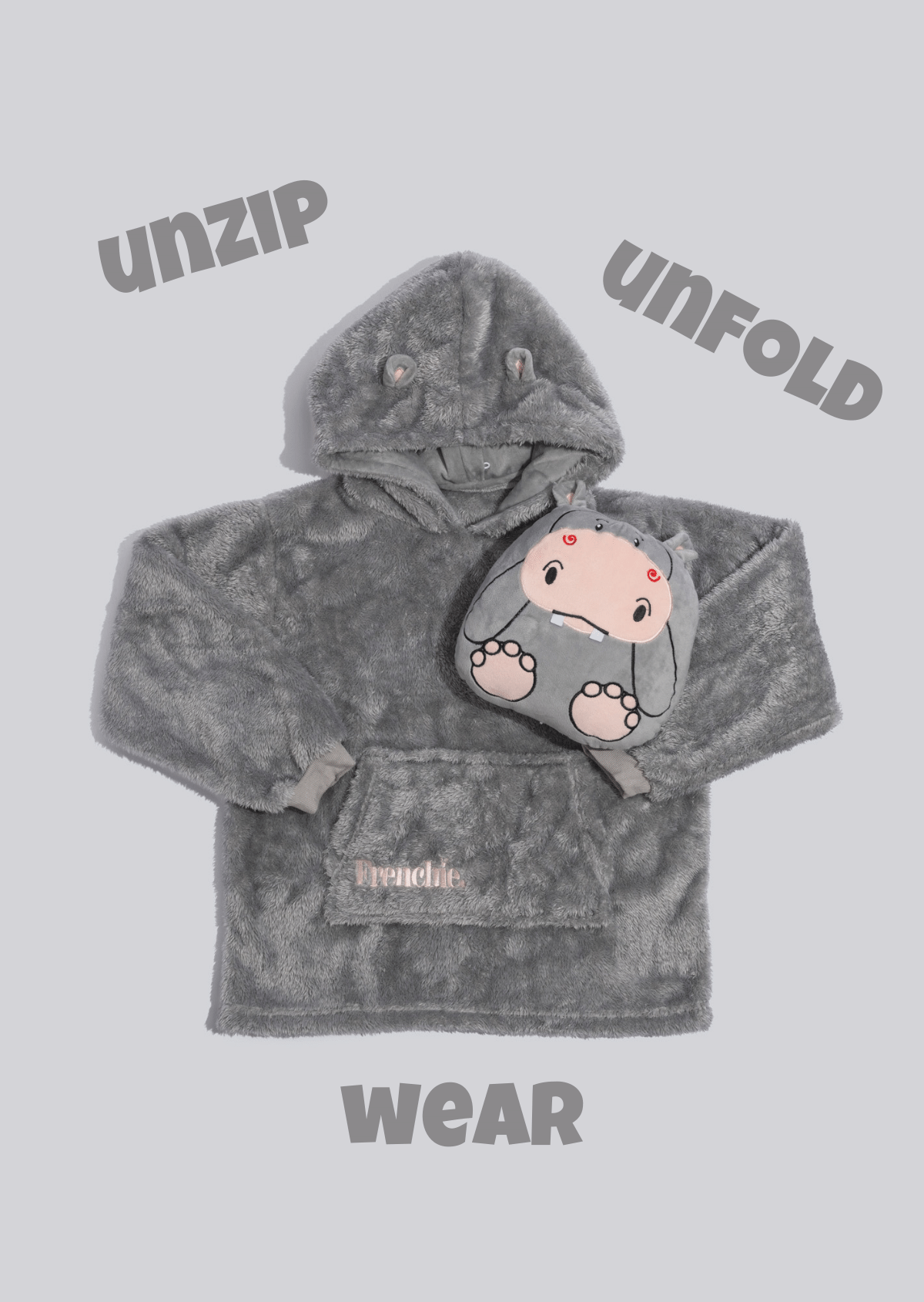 Hippo PUP X Hooded Blanket