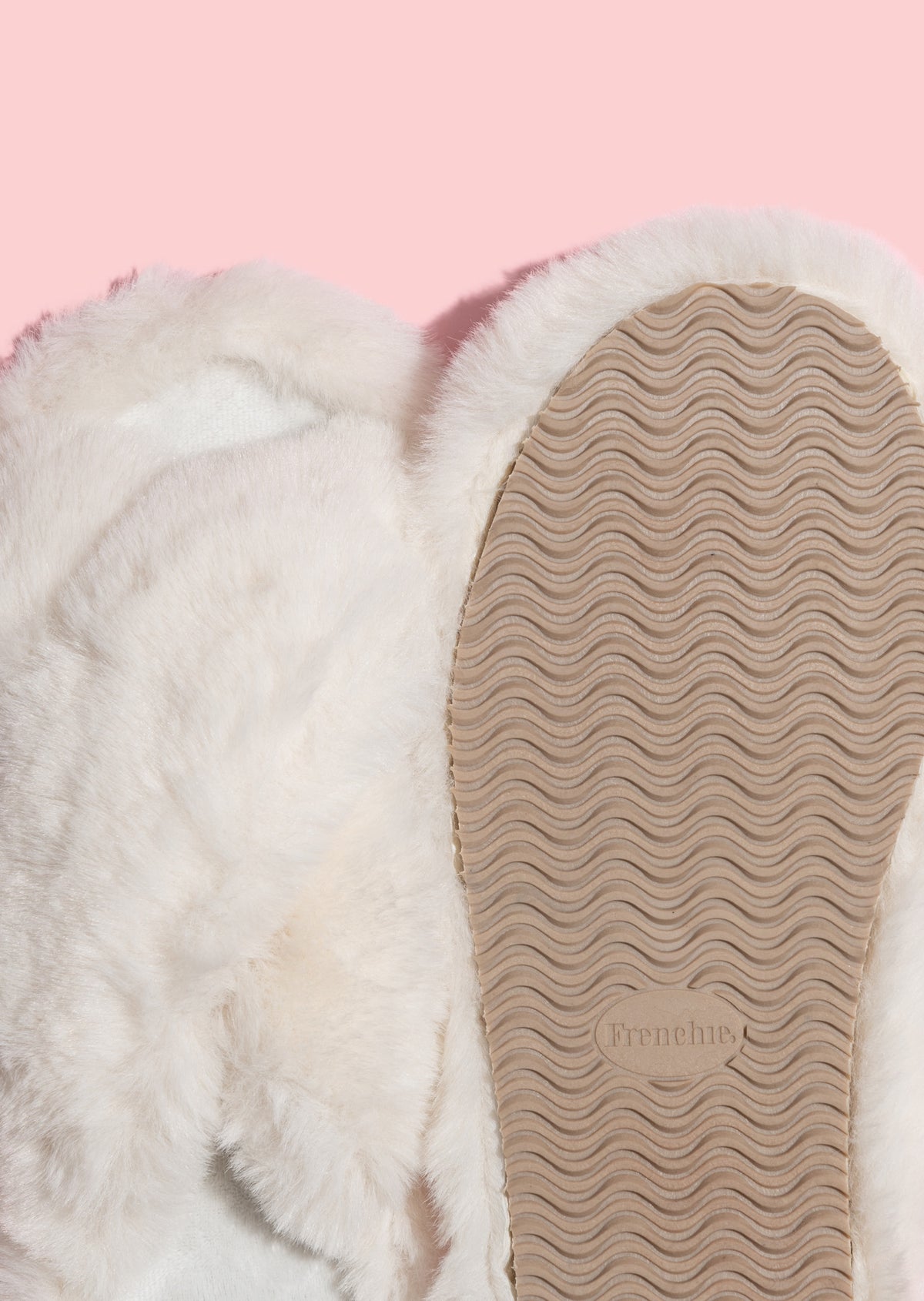 Fur Crossover Slide - White