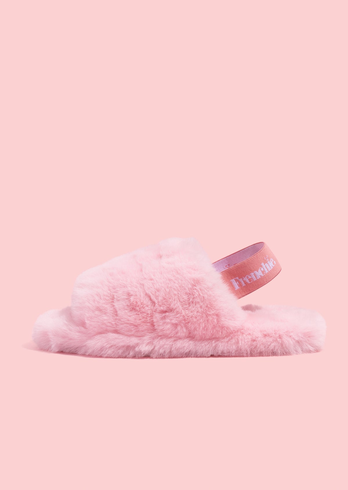 Fluffy Strap Slides - Pink